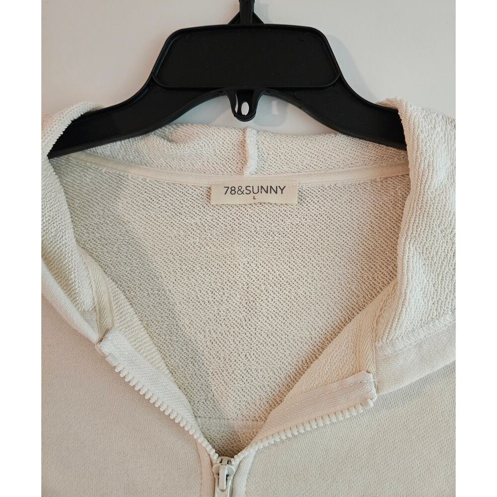 Brand New 78 & Sunny Women's Reef Tide Zip Hoodie In Cream Size Large - Picture 3 of 7